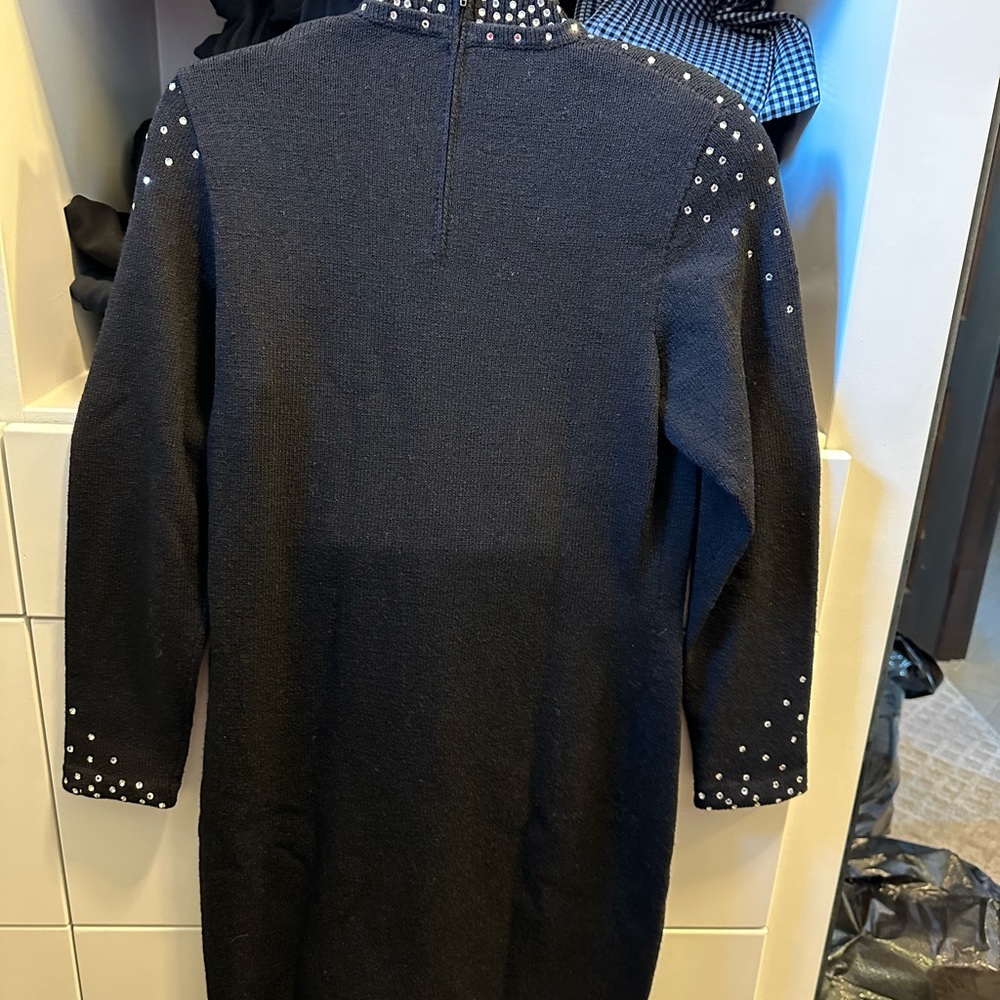 Crystal embellished vintage black dress - Picture 3 of 4